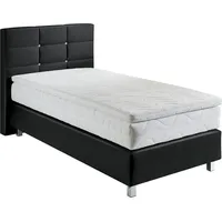 Westfalia Schlafkomfort Boxspringbett, schwarz (scwarz), B:105cm L:210cm, Bezug: Kunstleder,