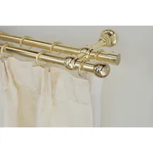 GARESA Gardinenstange Andrea grau (messingfarben), L:240cm Ø:20mm, Metall, Gardinenstangen, Vorhanggarnitur, verlängerbar, Endknopf Kugel kurz, mit Ringen