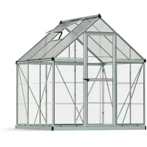 CANOPIA Hybrid Alu silber Polycarbonat 0,7 mm/Dach HKP 4 mm 3,4 m2 inkl. Stahlfundament