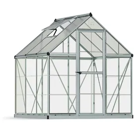 CANOPIA Hybrid Alu silber Polycarbonat 0,7 mm/Dach HKP 4 mm 3,4 m2 inkl. Stahlfundament