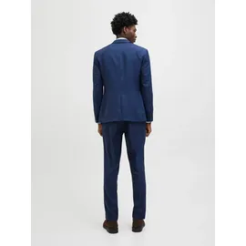 JACK & JONES Anzug JPRCOSTA SUIT (Set, 2-tlg) aus Polyester, sehr schmale Passform, mit Reverskragen, Langarm-Sakko blau 54