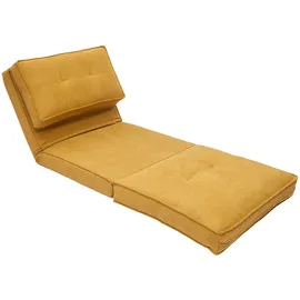 miliboo Schlafsessel aus senfgelbem Stoff mit Samteffekt 1-Sitzer SALLY