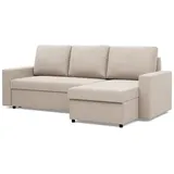 mebligo Ecksofa mit Schlaffunktion, Bonell, Beige - Beige
