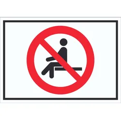 HB-Druck Sitzen verboten Symbol Schild A5 Rückseite selbstklebend