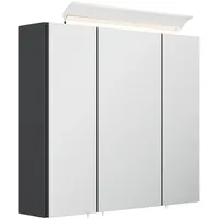 Posseik Spiegelschrank inkl. Design LED-Lampe u. Glasböden 70 Grafit