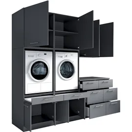 laundreezy Mehrzweckschrank-Set 238 x 68 x 238 cm Grau
