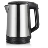 Oniissy Wasserkocher Edelstahl, Oniissy Elektrischer Wasserkessel, 1800W,1.7 liter, Retro Design Teekocher, Trockengehschutz, automatische Abschaltung