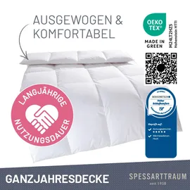SPESSARTTRAUM Daunenbettdecke SPESSARTTRAUM "Exklusiv, Bettdecken für Sommer und Winter, Decke", weiß, B:155cm L:220cm, Bezug: 100% Baumwolle. Füllung: 100% Daunen, Bettdecken, 5 Wärmeklassen & 8 Größen, Bestseller