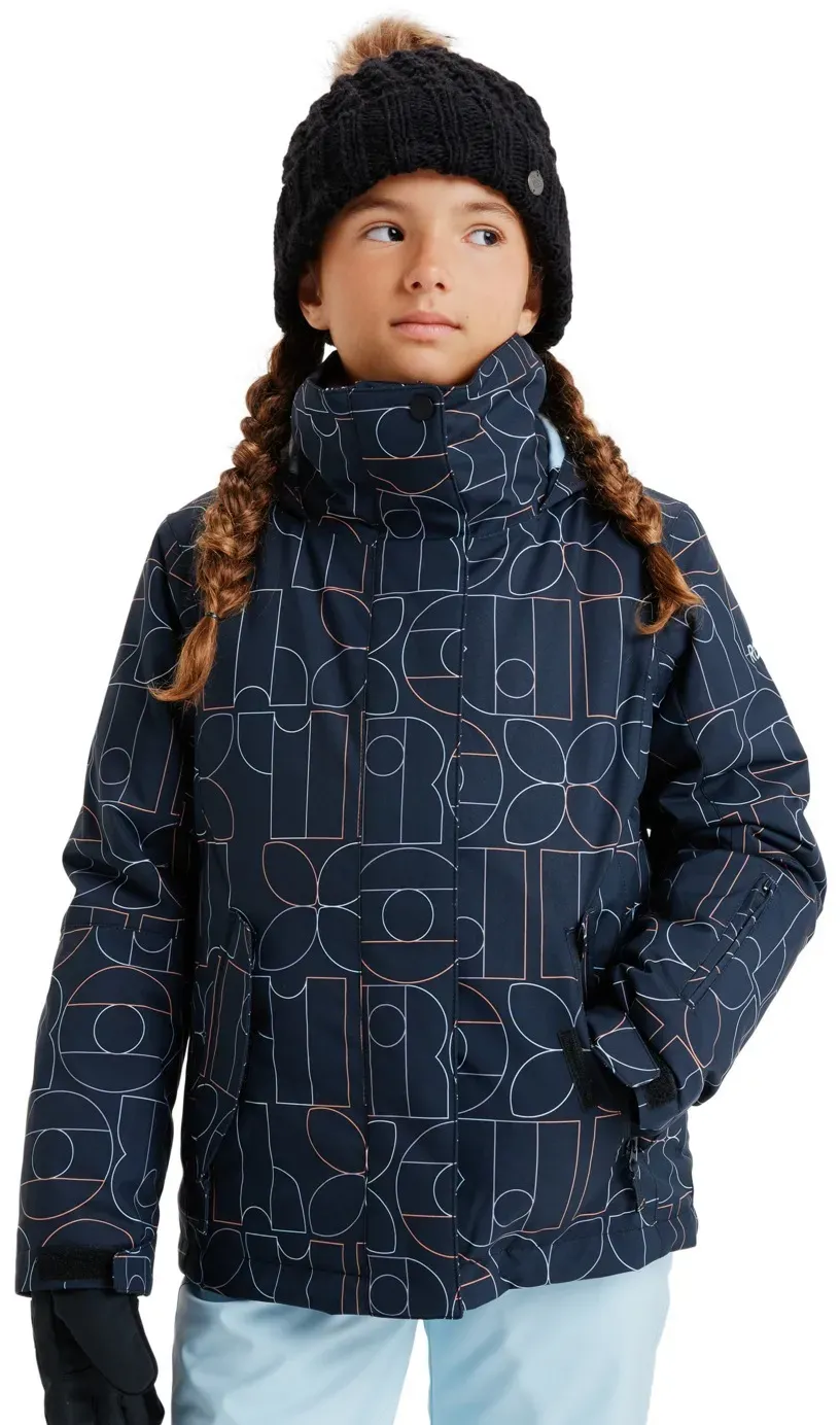 Snowboardjacke ROXY "Roxy Jetty 10K", Mädchen, Gr. 12, schwarz bobby line, 55% Polyester, 45% Polyester, Jacken Snowboardjacke