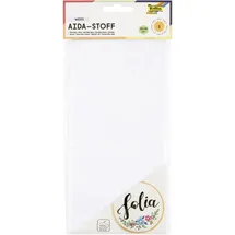 Folia 23402 - Aida-Stoff für Stickarbeiten, weiß, 1 Bogen ca. 50 x 49 cm