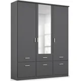 Rauch Kleiderschrank RAUCH "Kleiderschrank Schrank Garderobe deckenhoher Schrank BREMEN", grau (graumetallic), B:136cm H:199cm T:58cm, Holzwerkstoff, Schränke, Kleiderschrank, in vielen Farben und Ausführungen MADE IN GERMANY