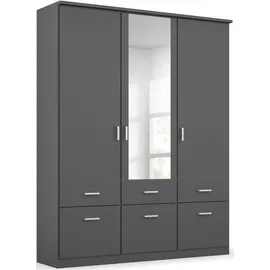 Rauch Kleiderschrank RAUCH "Kleiderschrank Schrank Garderobe deckenhoher Schrank BREMEN", grau (graumetallic), B:136cm H:199cm T:58cm, Holzwerkstoff, Schränke, Kleiderschrank, in vielen Farben und Ausführungen MADE IN GERMANY