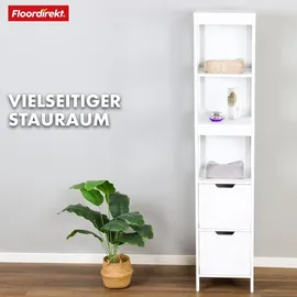 Floordirekt Idaho Badezimmerschrank 30 x 30 x 144 cm Weiß
