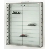 MHN Wandvitrine T 11 x B 78 x H 86,5 cm - schmale Sammler Hängevitrine abschließbar - kleine Glas-Vitrine Wand hängend - Sammlervitrine ohne Beleuchtung