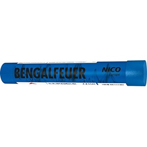 blau, Bengalfeuer KAT F1, intensiv leuchtene Bengalfackel im 5er-Pack.