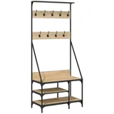 vidaXL Kleiderständer mit Schuhablage Sonoma-Eiche 80x40x184 cm