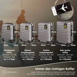 devillo® Devillo Koffer-Set 4-tlg. silber/abs
