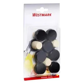 Westmark 10 Griffkorken für Wein-, Spirituosen-, Öl- oder Essigflaschen, Naturkork/Kunststoff, Hellbraun/Schwarz, 48202080 , 1 Packung = Stück