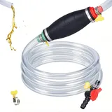 CYTGOUPER Dieselpumpe Hand Siphonpumpe, Handpumpe Benzin mit 2m Schlauch, Rückschlagventil, Klammern, Benzinpumpe für Kanister aus hochwertigem Gummi & ABS, ideal für Öl, Wasser