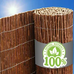 100x500 Balkon Sichtschutz Gartenzaun Weidenzaun - Garten Sichtschutzmatte Weide