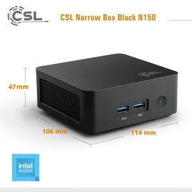 CSL Narrow Box Black N100 Mini-PC 16 GB RAM 4000 GB SSD Intel UHD Graphics Win 11 Home