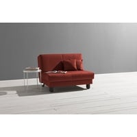 ell + ell Schlafsofa Enny, Liegefläche Breite 120 oder 140 cm, Liegehöhe 45 cm, Füße schwarz rot 125 cm x 100 cm