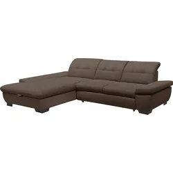 Ecksofa ALINA "Salima", braun (nussbraun tbs 4), B:271cm H:90cm T:204cm, Sofas, Inklusive Rückenlehnenverstellung