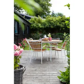 Cinas Ellen Gartentisch Ø 110 x 74 cm Weiß/Teak