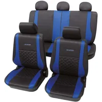 PETEX Auto Sitzbezüge Universal Komplett Set 17-teilig - Exclusive blau, Eco Class mit SAB 1 Vario Plus
