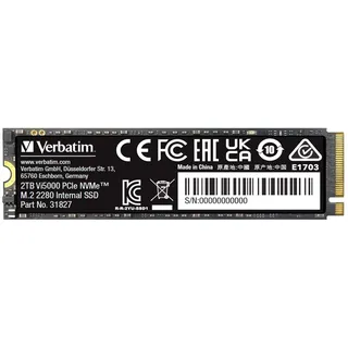 Verbatim Vi5000 PCIe NVMe SSD 2TB, M.2 2280 / M-Key / PCIe 4.0 x4 (31827)