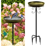 LuxusKollektion Voliere Vogeltränke Metall Antik Gold 35In Stehend Garten Vögel