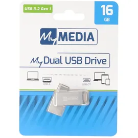 MyMedia Verbatim USB 3.2 OTG Stick 16GB Typ A-C My Dual Silber