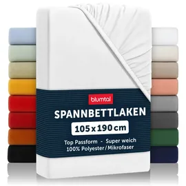 Blumtal Spannbettlaken Mikrofaser 105 x 190 cm weiß 2 St.