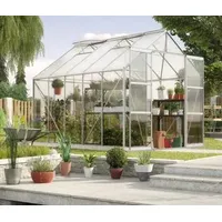 Vitavia Gewächshaus Phönix 8300 ESG/NSG, inkl. Fundament, ca. B257/H254/T324 cm, Silber