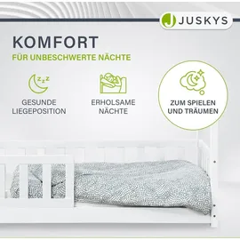 Juskys Kinderbett Marli 80 x 160 cm Holz weiß