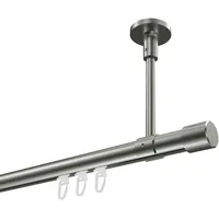 Interdeco GARDINENSTANGE INNENLAUF Sonette Santo 540 cm (geteilt in 3 x 180 cm), 1-läufig, 20 mm Ø Edelstahl-Optik