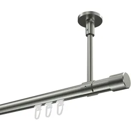 Interdeco GARDINENSTANGE INNENLAUF Sonette Santo 540 cm (geteilt in 3 x 180 cm), 1-läufig, 20 mm Ø Edelstahl-Optik