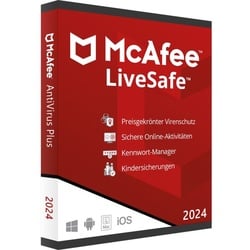 McAfee LiveSafe & VPN 2024 | Windows / Mac / Android & iOS | 3 Geräte | 1 Jahr