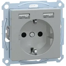 Merten Schuko-Steckdose Aluminium 1 St.