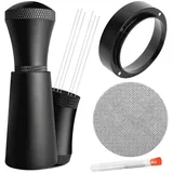 Wrtysully WDT Tools Espresso-Puck-Sieb – 54-Mm-Dosiertrichter und Edelstahlnadeln, Kaffeerührer, Verteilungswerkzeug, Langlebig, Einfache Installation, Einfach zu Bedienen