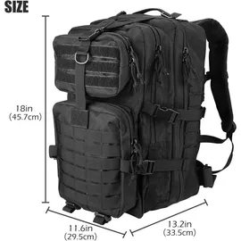luxuskollektion Taktischer Rucksack 42L Schwarz
