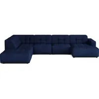Emoebel24 Ecksofa U-form links 364x262x70 cm modular Sofa Bergi  Dunkelblau - Dunkelblau