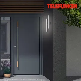 Telefunken Außenwandleuchte 2-flammig Kunststoff, Metall 47 x 15,5 x 4,2 cm inkl. IP44 spritzwassergeschützt schwarz