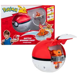 Pokémon Battle Spinner-Spiel – Charmander Pokéball 6cm (2er Set)