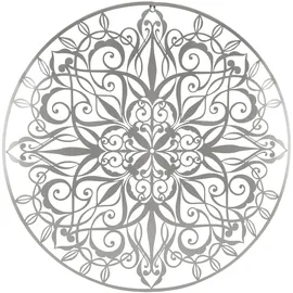 Art for the home Wandbild ART FOR THE HOME "Mandala Rund", silber (farbe bild(er): silber), B:80cm H:80cm T:1,2cm Ø:1,2cm, Metall, Bilder, Luxus Metal Art Wanddeko