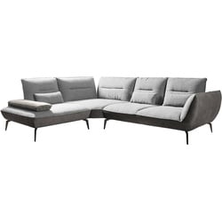 Ecksofa Payton Stoff Silber / Grau