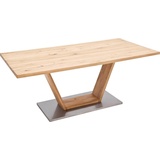 MCA Furniture MCA Greta, Esstisch Massivholz mit Baumkante, gerader Kante oder geteilter Tischplatte