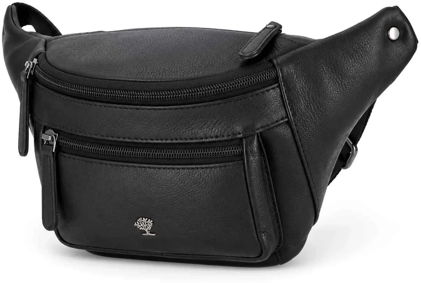 The Skandinavian Brand Leder Bauchtasche, Hüttasche, Body Bag - schwarz