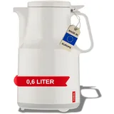 Helios Isolierkanne Thermoboy Weiß 0,6L – 6h Heiß - Hält Getränke heiß & kalt – Praktische Einhandbedienung – 100% spülmaschinenfest