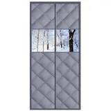 Yekuhe Magnetischer Wärmeschutzvorhang mit Transparentem Fenster, Thermo Türvorhang, Selbstschließend, Wasserdicht & Winddicht, Isolationsschutz, Isolier Schutz, Thermovorhang(Gray,90x190cm)
